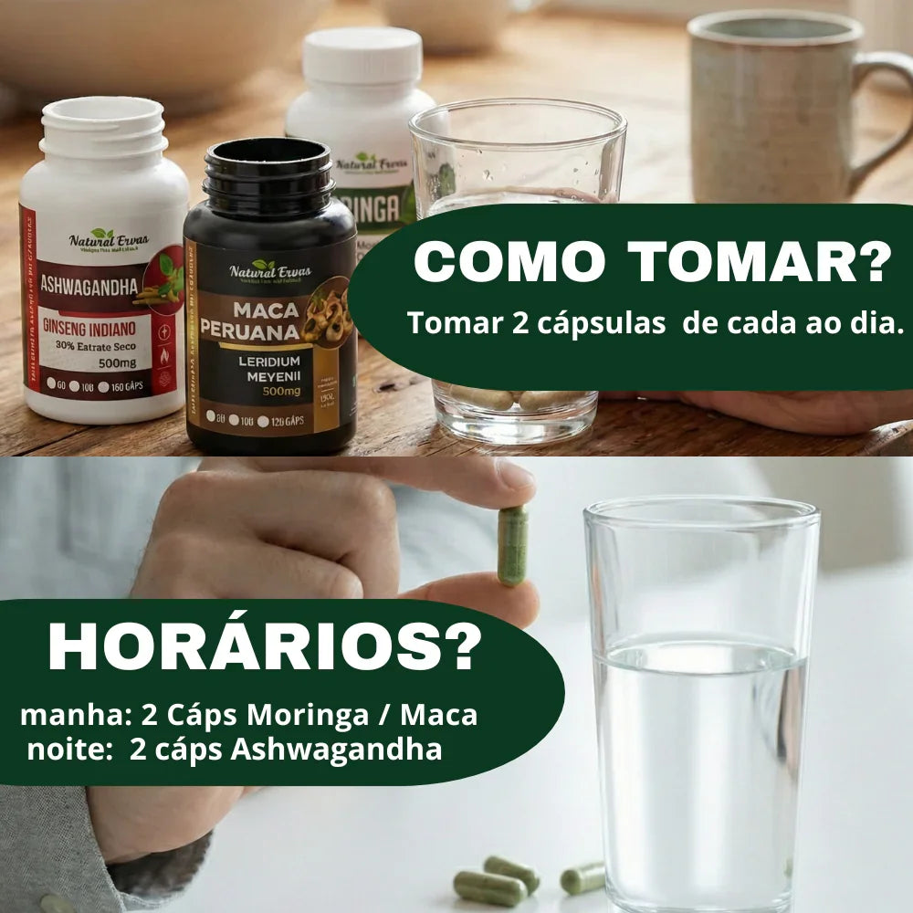 Combo moringa +Ashwagandha +Maca peruana