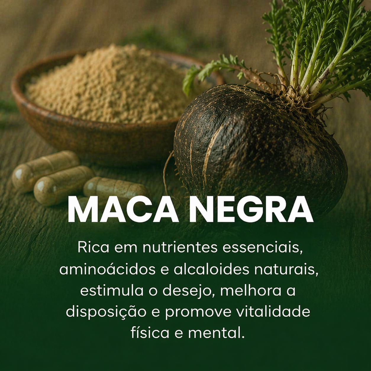 4 em 1 - Ashwagandha + Maca Negra + Moringa + Tribulus